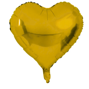 Globo Corazon con Helio Dorado